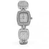 Bling Jewelry Designer Inspired Rhodium Plated Crystal Pave Cable Watch by Bling Jewelry