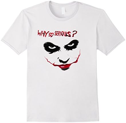 Men's Dark Knight Trilogy - Joker T-Shirt "Why So Serious" Large White