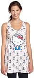 Mighty Fine Junior's Hello Kitty Ahoy Matey Tank,Pink,Medium