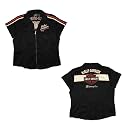 Damen Harley Davidson Rei&szlig;verschluss vorne Kurzarm Hemd / Bluse