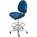 BodyBilt J707x E1 F1 Blue Vinyl Fabric Mid-Back Task Stool without Arms, 25.5" Width x 40.5" Height x 21.5" Depth, ESD Configuration