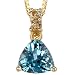 Striking Sophistication 0.79 cts Trillion Cut London Topaz Diamond Pendant 14Kt Yellow Gold