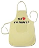 100% Baumwolle Küchenschürze mit Ich Liebe Emanuela