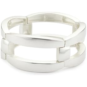 Kenneth Cole New York Modern Utility Silver Link Stretch Brac