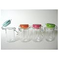 4 Mini Einmachgl�ser Glasdosen Gew�rzgl�ser mit B�gelverschluss f�r 80ml / auch gut geeignet f�r Vorspeisen und Dessert