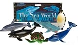 Sea World Set Of 6 Plastic Animal Figures. (Shark, Penguin, Whale, Turtle, Dolphin, Orca.)IMAGE