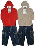 Infants Sizes 12M/18M/24M Sweater Knit Hoodie Jacket+Denim Pants 2-PC Sets (Prepack=12 Sets, Assorted Sizes/Colors, Each $8.00)