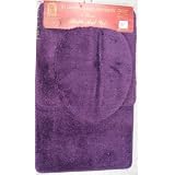 3 PIECE BATHROOM RUG, CONTOUR and LID COVER SET - PURPLE by Brown's Linens and Window Coverings
