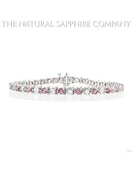 5.51.00ct. Natural Sapphire Bracelet (22 Pink Sapphires and 22 White Sapphires) 7"