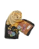Basile Saddlery Printed Chiffon Silk Long Scarf Black