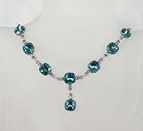 Ladies large nugget drop necklace - tahitian blue