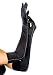 Leg Avenue Long Black Satin Rhinestone Trim Gloves - 16BR
