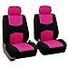 FH-FB050112 Flat Cloth Car Seat Covers Pink / Black Color