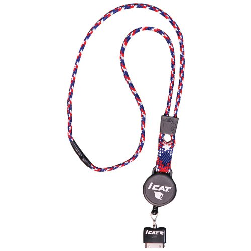 iCat 11029Cp-C88 Reel Neck It Lanyard with Retractable Reel Leash - Holder - Retail Packaging - Red/White/Blue