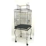 Brand New Parrot Bird Cage Cages Play W/Stand On Wheels 20x20x58, WHT