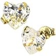 14KT Heart Shape Stud Earrings 6.2mm stone