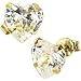 14KT Heart Shape Stud Earrings 6.2mm stone