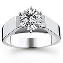14K 1.50 Carat Round Cut Solitaire Diamond Ring (G-H ; SI1-2)