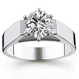 Platinum 1.50 Carat Round Cut Solitaire Diamond Ring (G-H ; SI1-2)