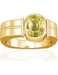 18K Yellow Gold Cushion Cut Yellow Sapphire Solitaire Ring