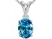 2.56 cts 10x8 Genuine Blue Topaz Pendant - 14kt White or Yellow Gold