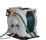No Crank Columbus 100' Water Powered Retractable Garden Hose Reel with 360 Swivel Base #RS10105