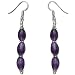 Beautiful Earrings Silver Amethyst Jewelry 2.25 inches (erg117)