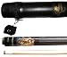 Top-Angebot!!! Billardqueue Night Tiger, Länge ca. 147 cm, 2-tlg. + Köcher Laperti 1/1 PVC schwarz mit Kreidehalter
