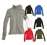 Stylische Funnel Neck Fleecejacke Damen mit extralangen �rmeln und Stehkragen und Daumenauschnitt in 7 Farben Gr. XS - XL SLADE by BRUBAKER