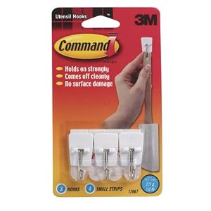 Command Utensil Hooks Contains 3 Hooks And 4 Small by Command