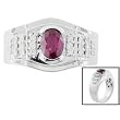 14K White Gold Man's Ruby and Diamond Ring