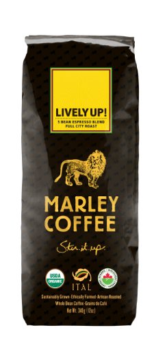 Marley Coffee Lively Up!, Bean Espresso, 12-Ounce Bags