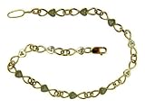 9ct 2 Colour Gold Ladies 5 Points Diamond Set Heart Link Bracelet