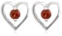 Sterling Silver Garnet Heart Earrings