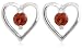 : Sterling Silver Garnet Heart Earrings