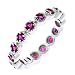 Ruby sterling silver bridal eternity stack rings set