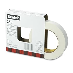 3M 256-1 Scotch 256 Printable Flatback Paper Tape, 24x55, 3" Core, White