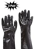 West Chester 12018 18" Chemical Resistant Gloves, Large, Black (Pack of 3 Pair)