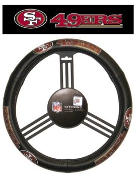 San Francisco 49ers NFL Leather Steering Wheel Cover