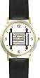 Toran Scroll No.1 Judaica Jewish Theme - WATCHBUDDY&reg; DELUXE TWO-TONE THEME WATCH - Arabic Numbers - Black Leather Strap-Size-Large ( Men's Size or Jumbo Women's Size )