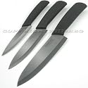 RIMON CERAMIC KNIVES SET (4" + 5" + 6") LOT OF 3 3PCS 4IN 5IN 6IN 4 INCHES 5-INCH 6-INCH BLACK BLADE BLACK ABS HANDLE CHEFS PARING PEELING SLICING UTILITY SHARP HOME KITCHEN CUTLERY CUTTING