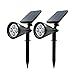 Rusee Solar Lights Spotlight Outdoor Landscape Lighting Waterproof Wall Light Security Night Lights, Dark Sensing Auto On/Off for Patio Deck Yard Garden Driveway Pool Area (2 Pack)