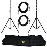 PYLE-PRO PMDK102 - Heavy-Duty Aluminum Anodizing Dual Speaker Stand & 1/4'' Cable Kit