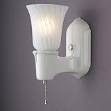 American Classics Chateau Single-Arm Wall Sconce with Uplight Glass Shade Finish: Vanilla (Gloss), Shade Option: White Frosted Glass, Metal Finish: Nickel