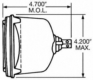 Wagner 4651 Rectangular Bulb 100mm x165mm - Headlamp/Type 1A1/High Beam