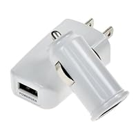 Powergen 1A Combo Car and Travel Wall Charger for desgined for iPhones / iPods - White