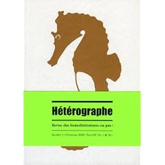 Heterographe, N 1/Printemps 2009. Revue des Homolitteratures Ou Pas :