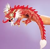 Plush Small Red Dragon Puppet 20"