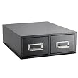Buddy Products 2 Drawer Card File, Steel, 4 x 6 Inches, Black (1646-4)