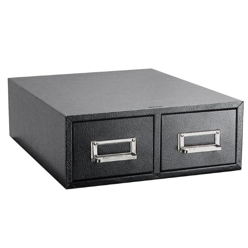 Buddy Products 1646-4 Buddy Products Double Drawer Steel 4 x 6 Card Cabinet - 16D - 3000-Card Cap - BK